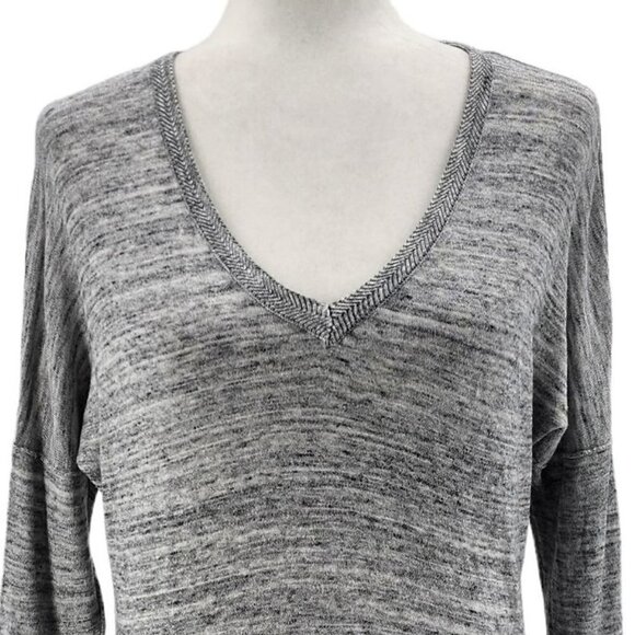 H&M L.O.G.G. Heather Gray V-neck Knit Sweater Womens Small - Picture 2 of 6